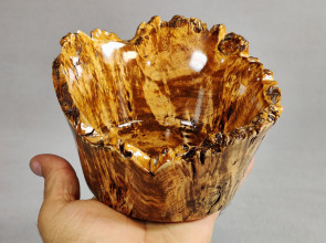 Handmade Wooden Candy Bowl / Poplar Burl Wood